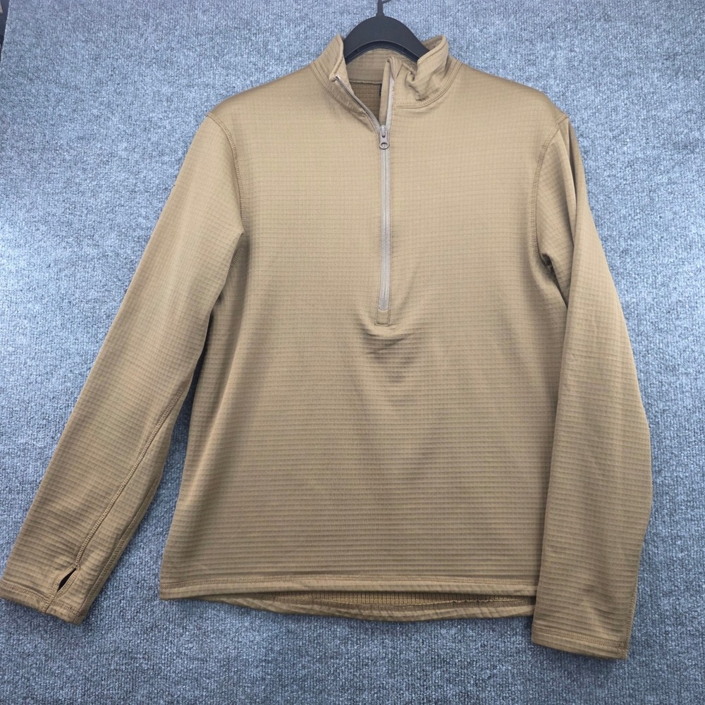 Condor Mens XL Tan Coyote Brown Grid Fleece Quarter Zip Tactical Pullover